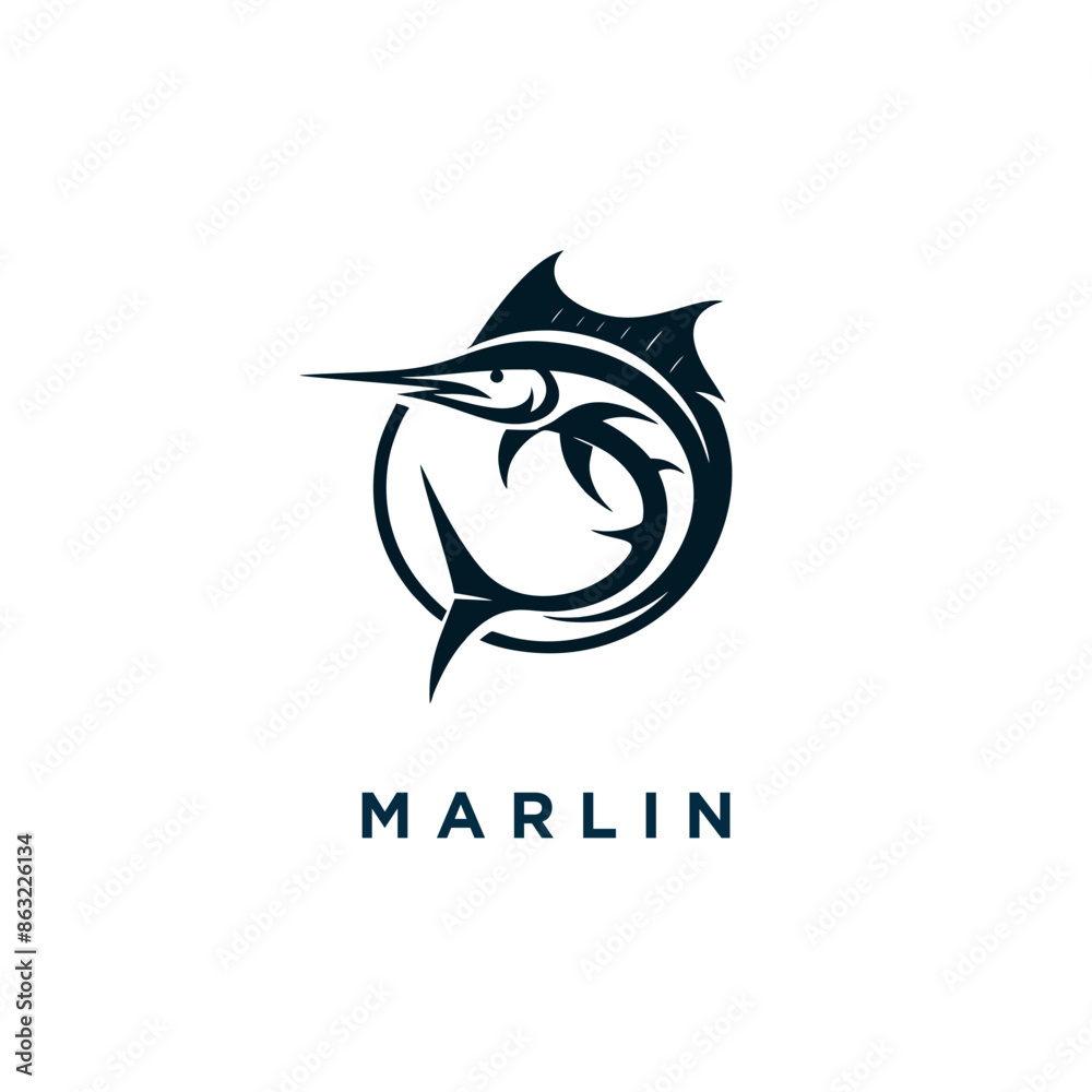 marlin fish logo design icon template marlin fish logo design icon template