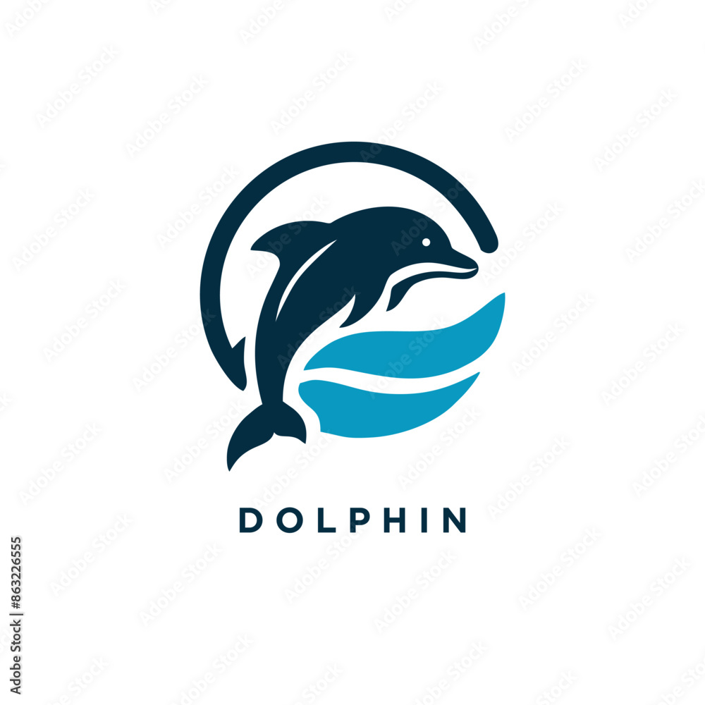 Naklejka premium dolphin logo design icon template