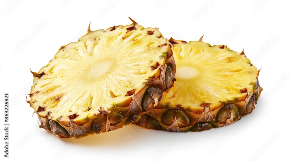 Isolated pineapple slice on white background with clipping path Isolated pineapple slice on white background with clipping path