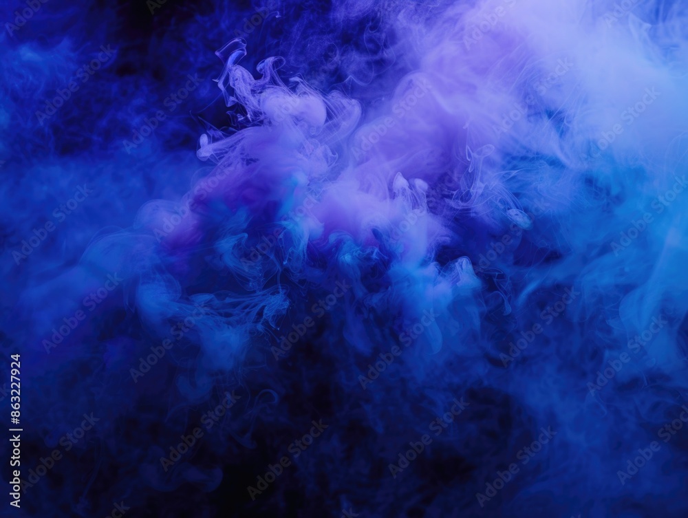 Naklejka premium Blue Smoke Cloud Close-Up