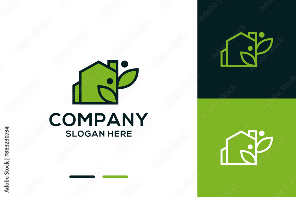 Nature home Logo design, Green House logo Design vector. Nature home Logo design, Green House logo Design vector.