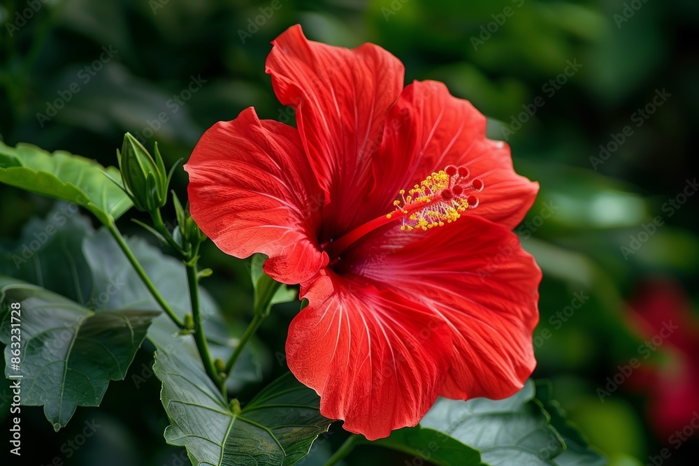 a crimson blossom against a verde backdrop a crimson blossom against a verde backdrop