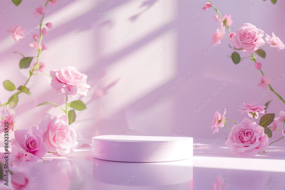 White Box with Pink Flowers White Box with Pink Flowers