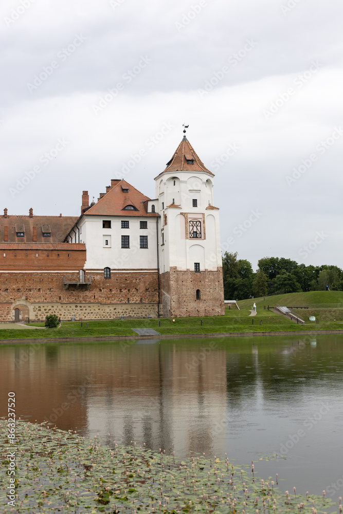 Mir Castle Complex in summer on a gloomy day Mir Castle Complex in summer on a gloomy day