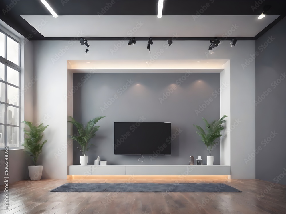 modern living room with tv couple flowers and carpet modern living room with tv couple flowers and carpet