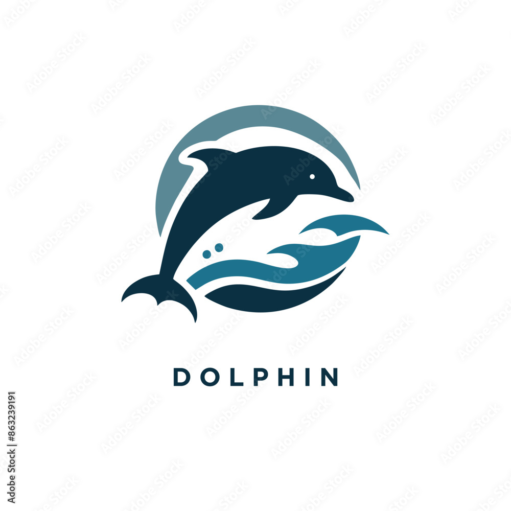 Obraz premium dolphin logo design icon template