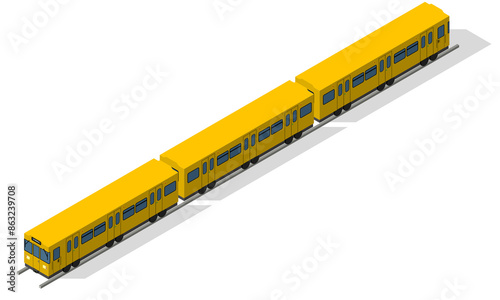 U-Bahn - Zug - Isometrische Ansicht
