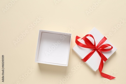 Beautiful gift on a colored background