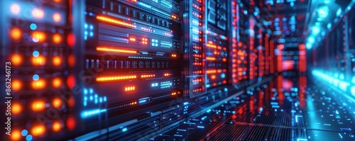Futuristic crypto mining facility with advanced technology, representing innovation