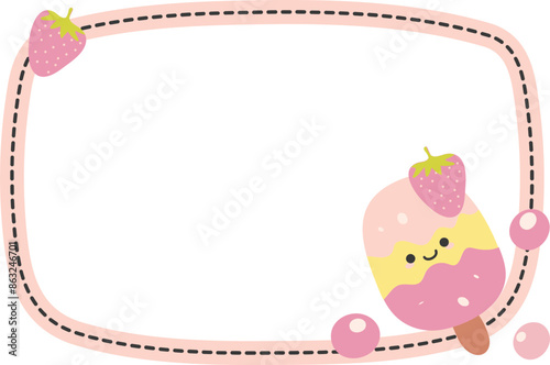 Frame notes kawaii ice cream