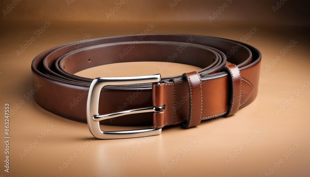 Classy real leather men's belt with space for text in an advertisement shot.
Classy real leather men's belt with space for text in an advertisement shot.