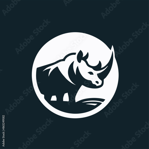 rhino logo design icon template