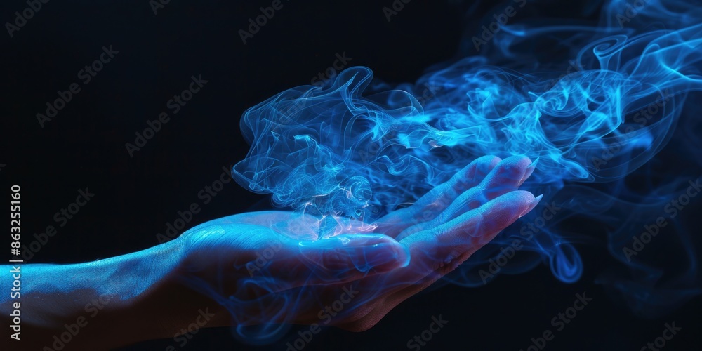 Fototapeta premium Blue Smoke Hand