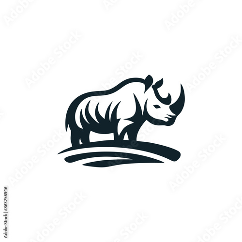 rhino logo design icon template