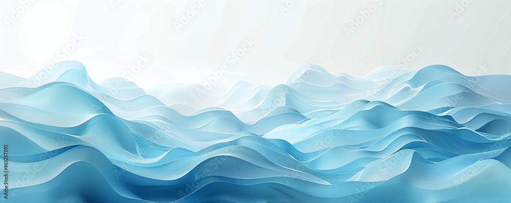Fototapeta premium Abstract blue mountain range, soft and dreamy.