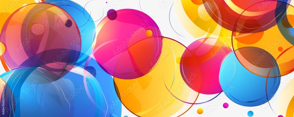 Obraz premium Abstract colorful circles, vibrant and playful.