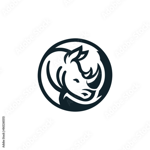 rhino logo design icon template