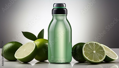 lemon lime powerade sports drink bottle isolated on white background product photo photo