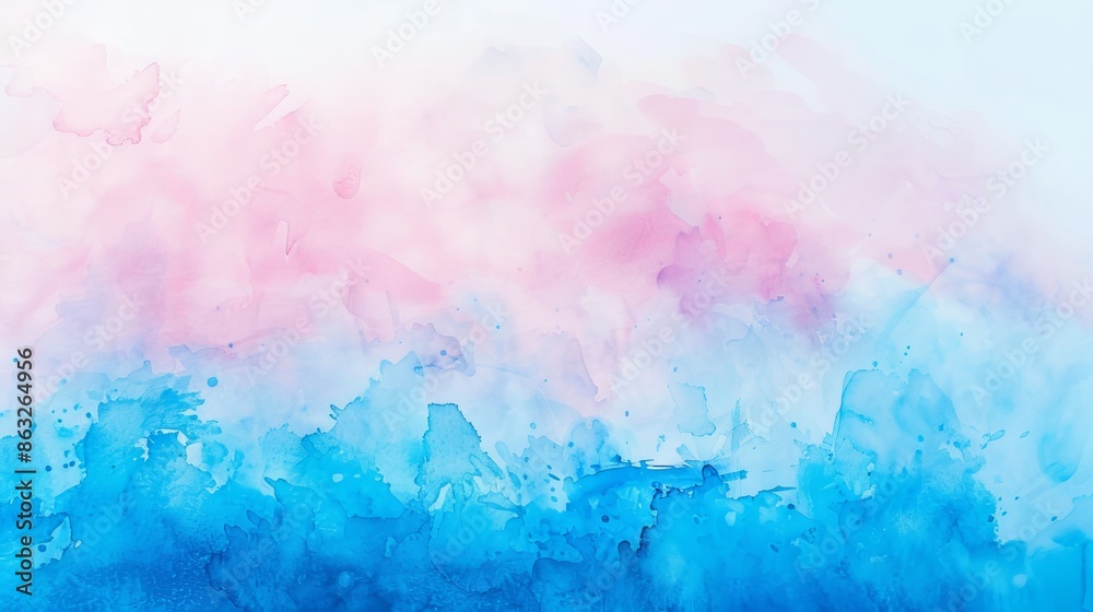 Fototapeta premium Abstract watercolor background with pink and blue hues. Soft, dreamy, and textured. Perfect for design projects.