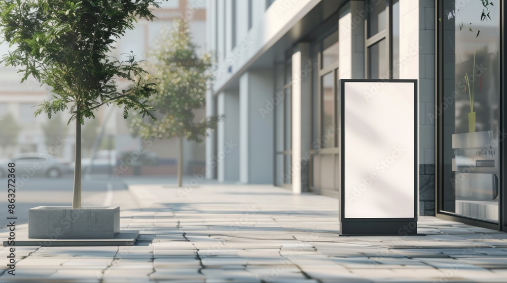 Promo street white blank vertical signboard for promotion advertising mockup panel billboard on sunny day digital lightbox poster ad banner board vertical format. Generated AI. Promo street white blank vertical signboard for promotion advertising mockup panel billboard on sunny day digital lightbox poster ad banner board vertical format. Generated AI.