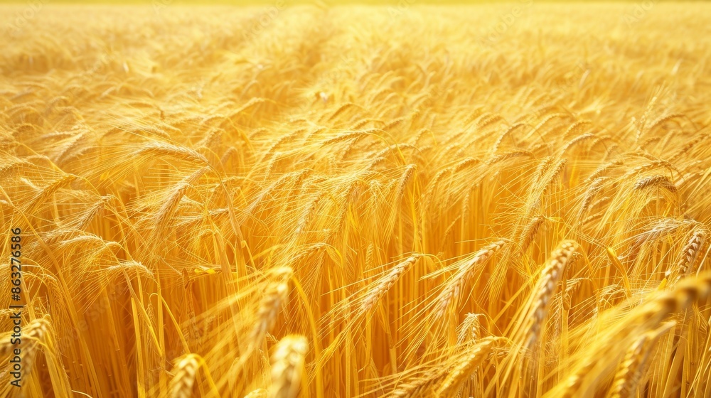 Golden wheat field swaying gently in the summer sun. Golden wheat field swaying gently in the summer sun.