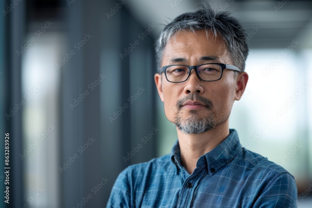 Portrait of a middle aged male software developer Portrait of a middle aged male software developer