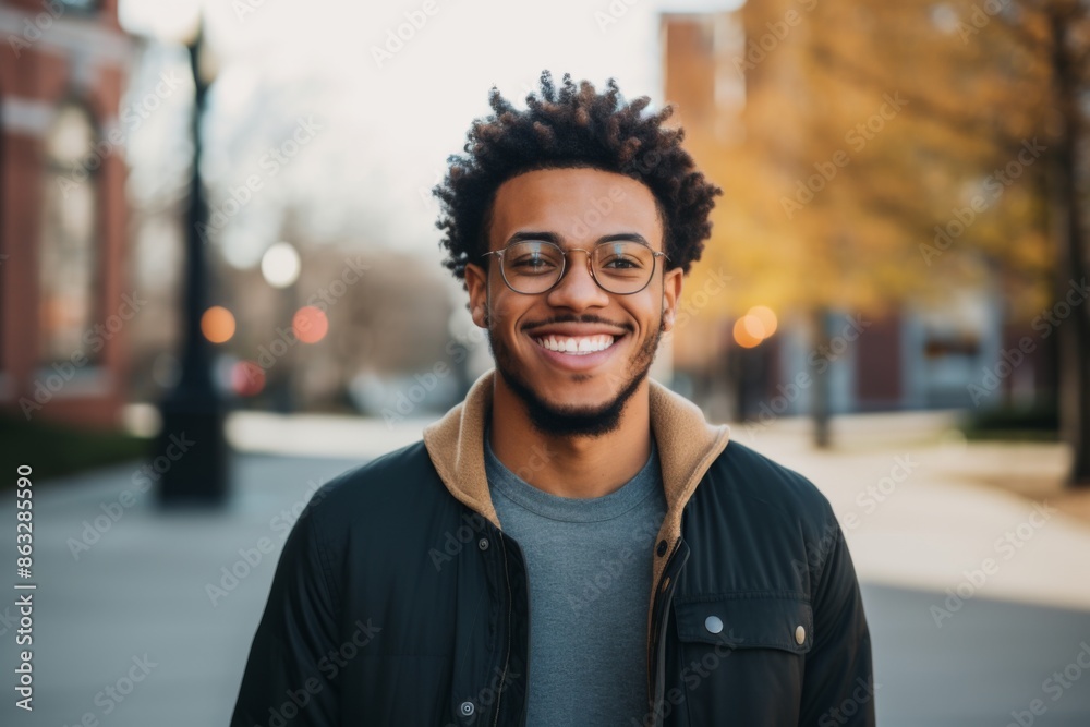 Portrait of a smiling young male student on college campus Portrait of a smiling young male student on college campus