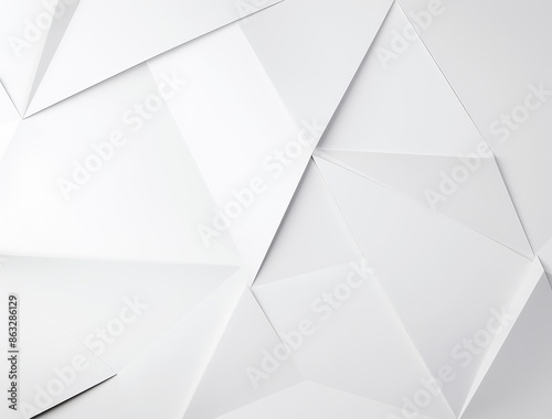 Abstract background of white polygonal triangles. 3d render illustration