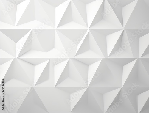 Abstract white polygonal background, 3d render, geometric design