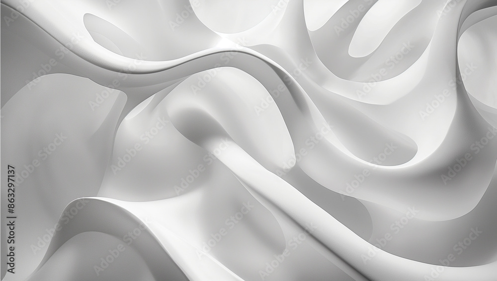 Artwork White abstract sculpture flowing curves simplicity elegant large canvas surrealism, white background.AI generated Artwork White abstract sculpture flowing curves simplicity elegant large canvas surrealism, white background.AI generated