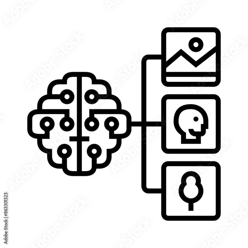 Image Content Generation Line Icon