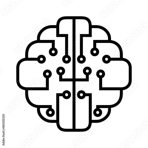 Neural Network Line Icon