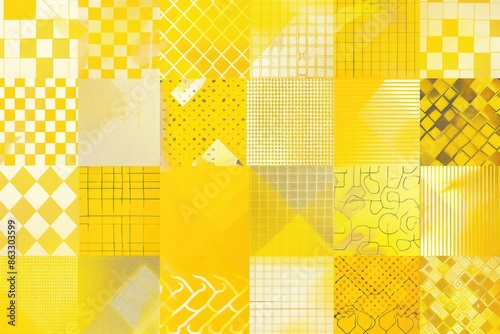 A composition of yellow and white squares, arranged in a grid