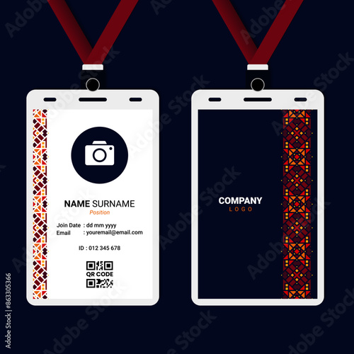 Oriental Geometric ID Card Design for Business or Company