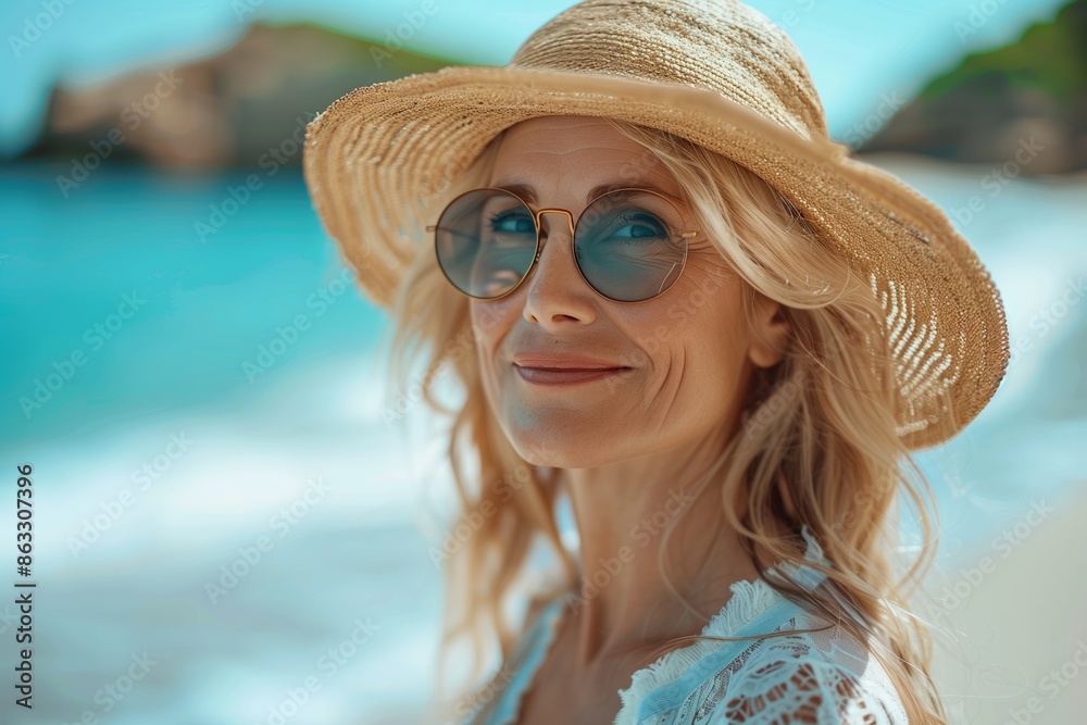 Joyful Beach Day for Mature Woman Joyful Beach Day for Mature Woman