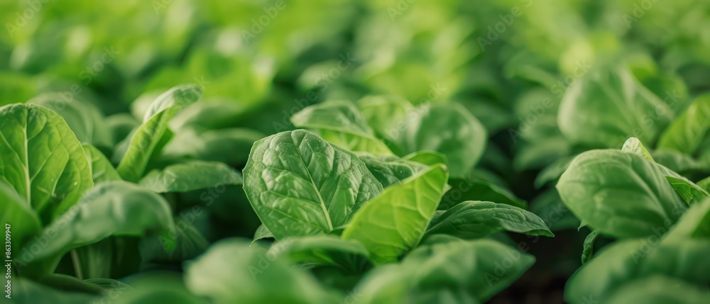Highdefinition shot of a vertical farm s automated system cultivating leafy greens, with ample copy space