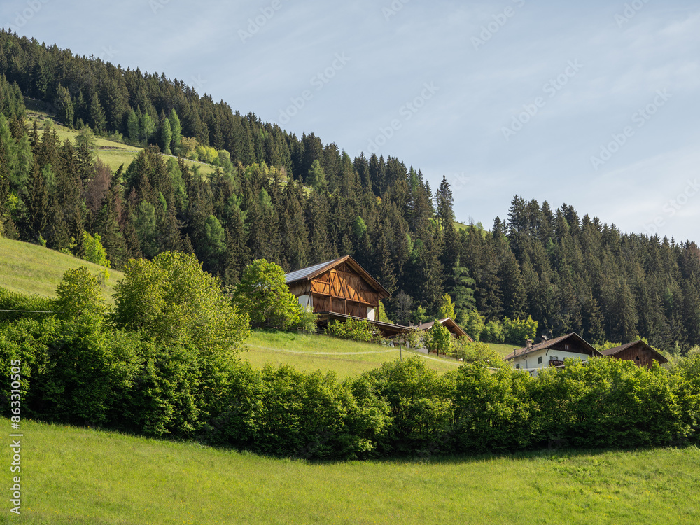 Fototapeta premium Landscape in Villnoess Valley in South Tyrol