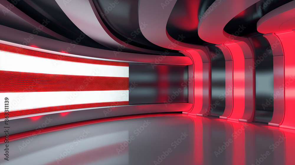 Obraz premium Television studio, virtual studio set. ideal for green screen compositing
