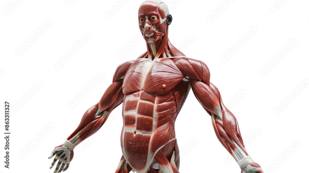 Human Muscular System Model on transparent background Human Muscular System Model on transparent background