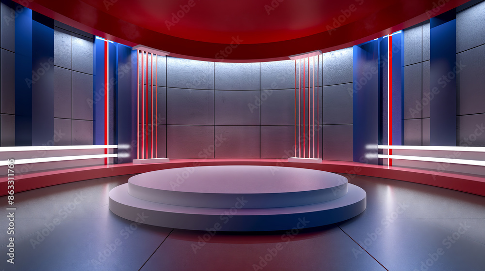 Television studio, virtual studio set. ideal for green screen compositing Television studio, virtual studio set. ideal for green screen compositing