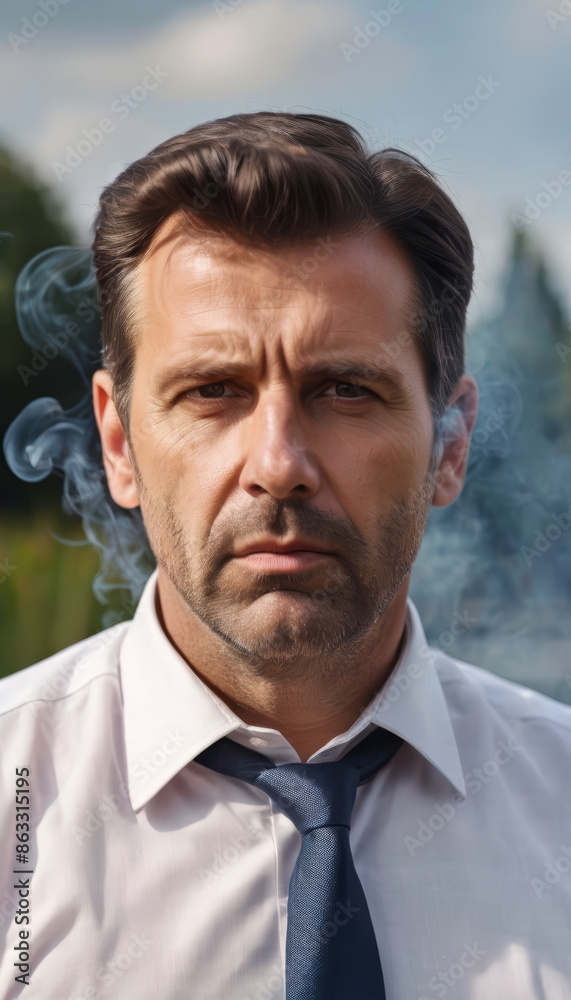 Fototapeta premium portrait of a mad businessman, angry man