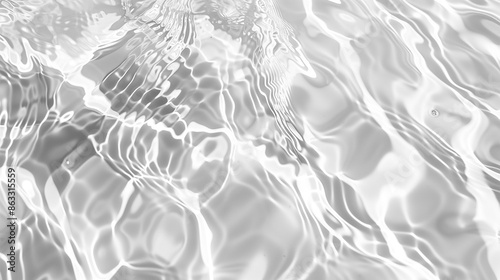 水面の影、光、波紋。白背景