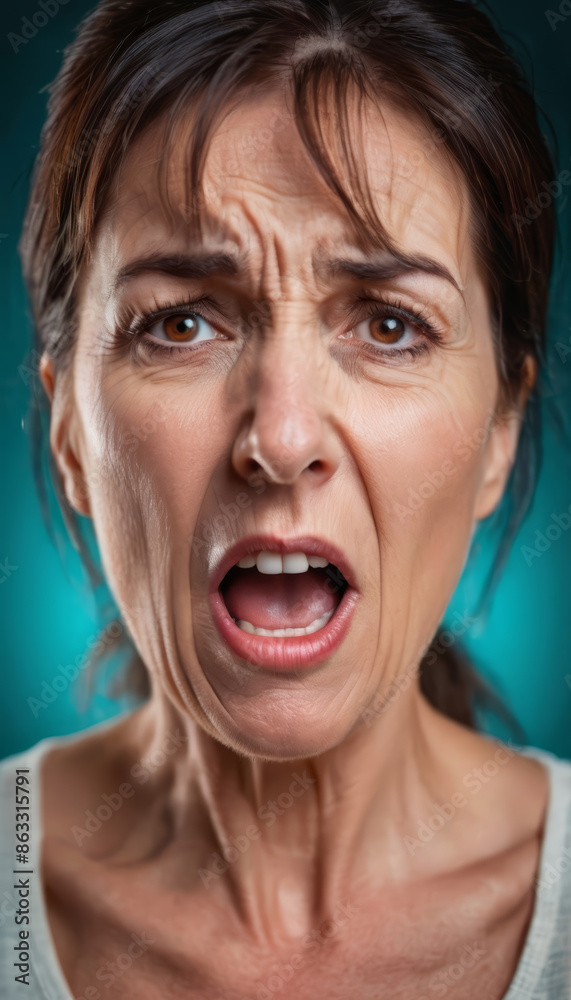 portrait of a woman screaming portrait of a woman screaming