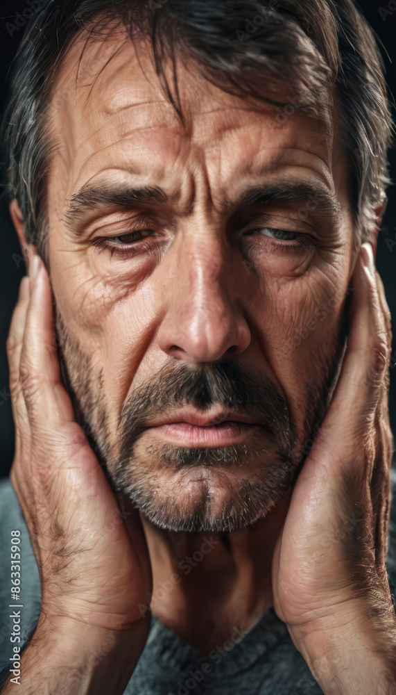 man with headache man with headache