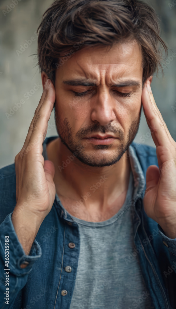 man with headache man with headache