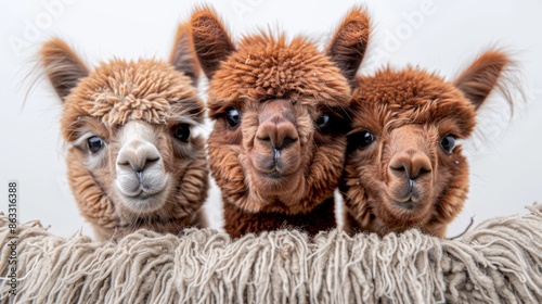 Illustration of alpacas on a white background, clipart © DZMITRY