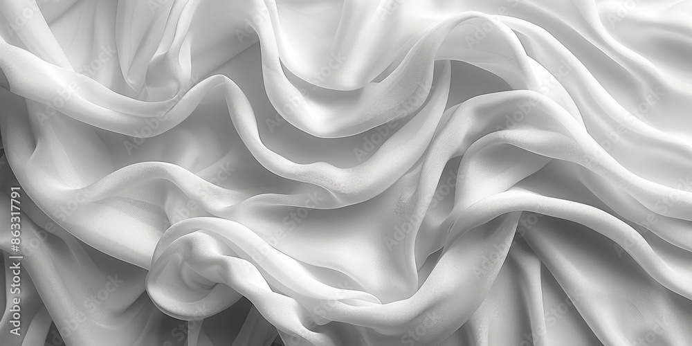 Obraz premium design your space copy background elegant white folds soft flowing beautiful background fabric satin silk white background abstract white 