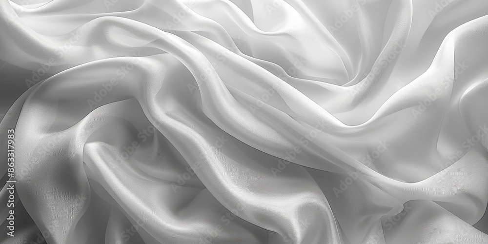Fototapeta premium design your space copy background elegant white folds soft flowing beautiful background fabric satin silk white background abstract white 