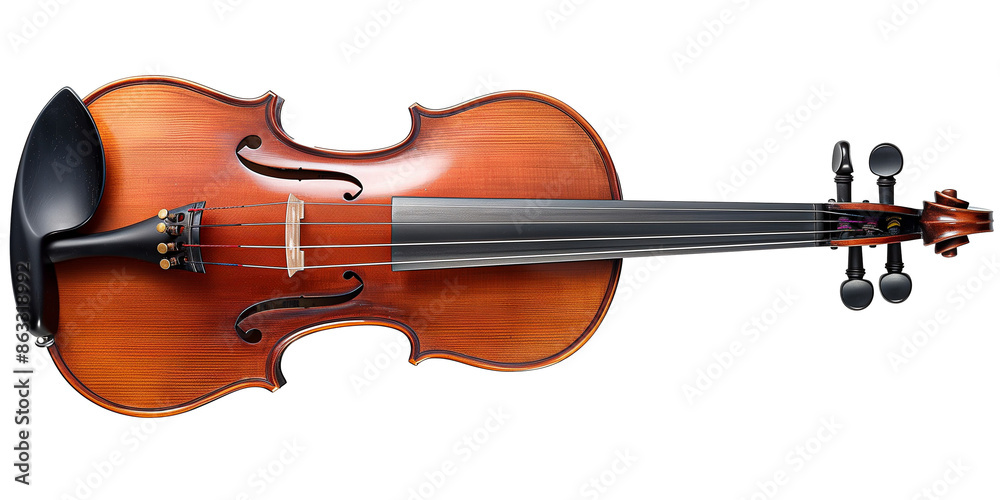 Fototapeta premium Violin isolated on transparent or white background 