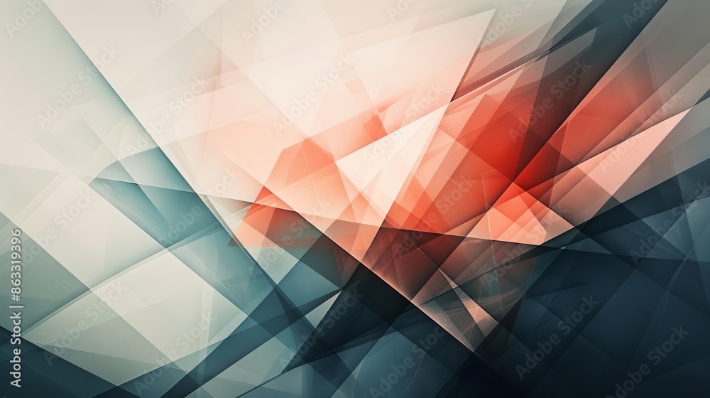 Clean geometric abstract design, minimalist hues, triangles overlapping with transparency Clean geometric abstract design, minimalist hues, triangles overlapping with transparency
